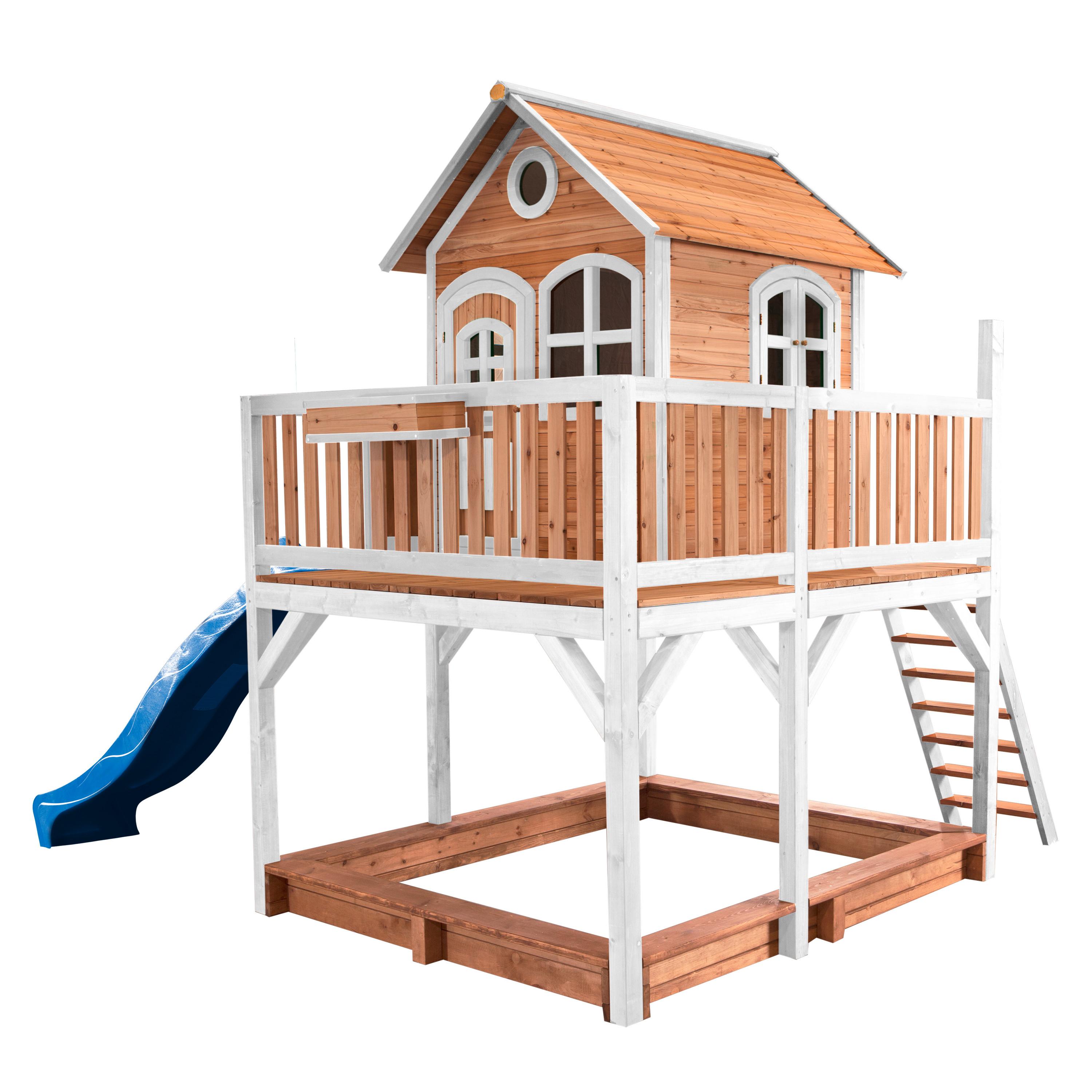 Spielturm Liam aus Zedernholz - Blau/Braun, Basics, Holz (613/291/277cm) - Ambia Garden