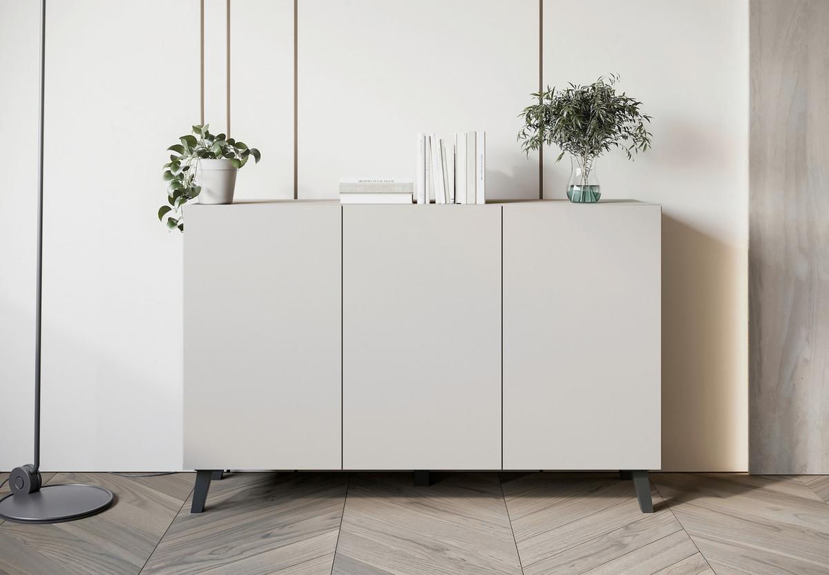 Sideboard Phuket Kaschmir - Kaschmir/Beige, Design, Holzwerkstoff/Kunststoff (120/76/39cm) - Livetastic