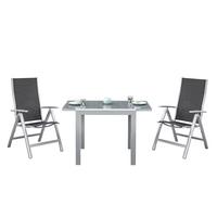 Set Za Balkon Carrara, 3-Delno, Črna - črna, Romantika, kovina/tekstil - Gardenson