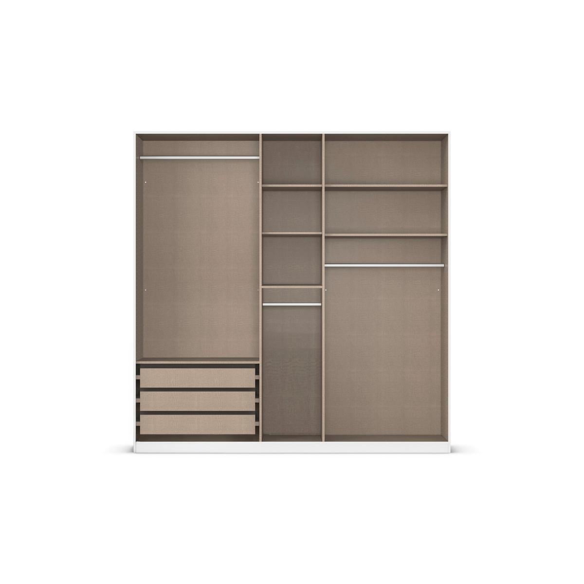 Kleiderschrank Safari Champagner/Eiche Artisan - Champagner/Schwarz, KONVENTIONELL, Holzwerkstoff/Metall (226/210/54cm) - Based