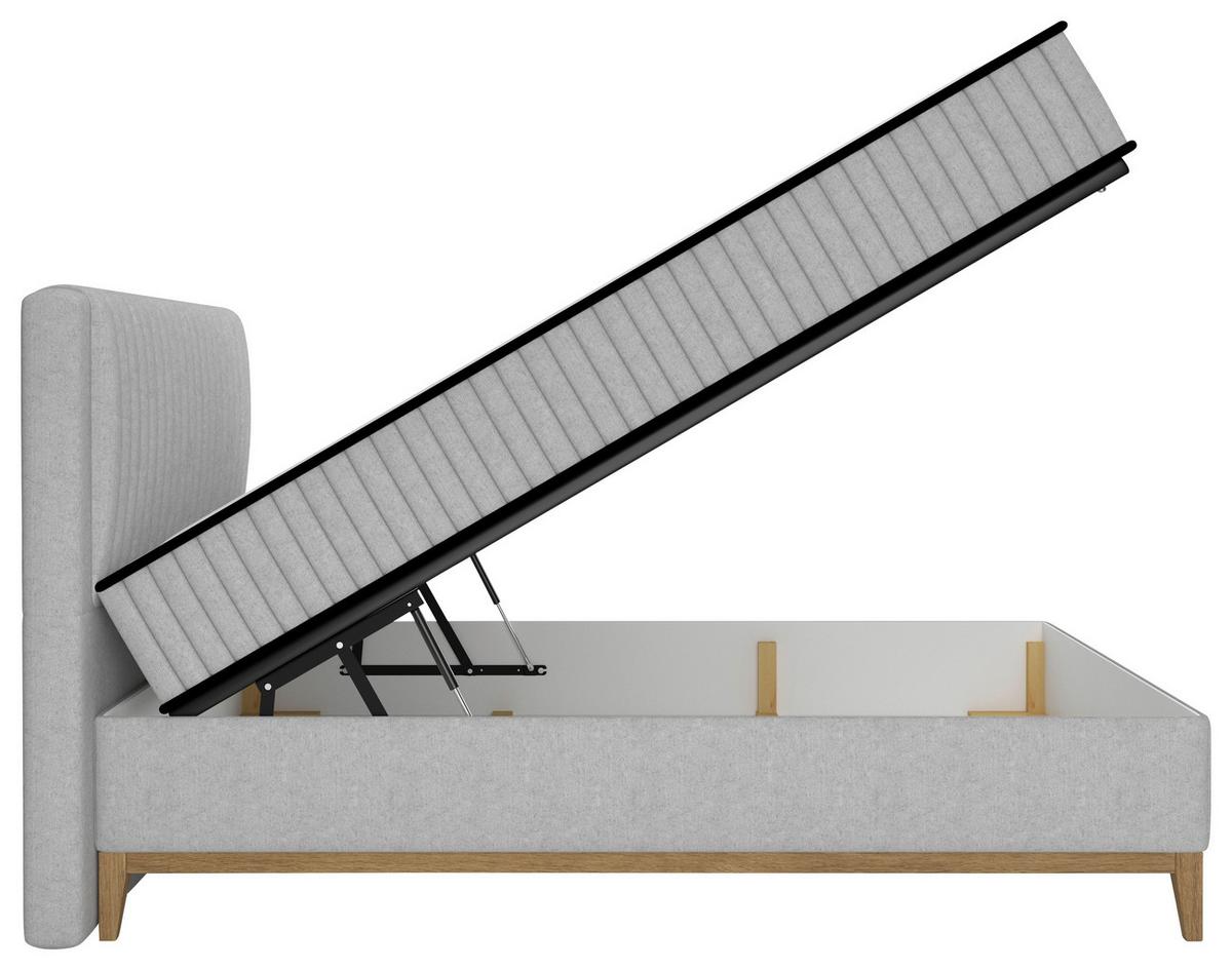 Bett Elena Silberfarben ca. 120x200cm - Silberfarben, KONVENTIONELL, Holz/Holzwerkstoff (120/200cm) - Sembella