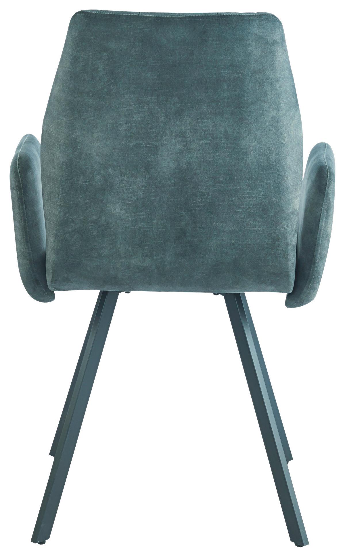Naslanjač Johanna 2, Temno Zelena, Žamet - črna/temno zelena, Trendi, kovina/tekstil (57/90/60cm)