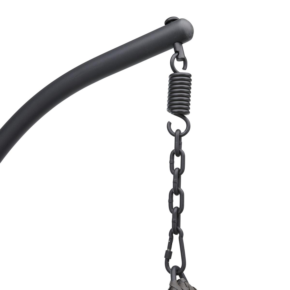 Fotoliu suspendat Nancy - gri închis/negru, Modern, plastic/metal (105/196/120cm) - Bessagi Garden