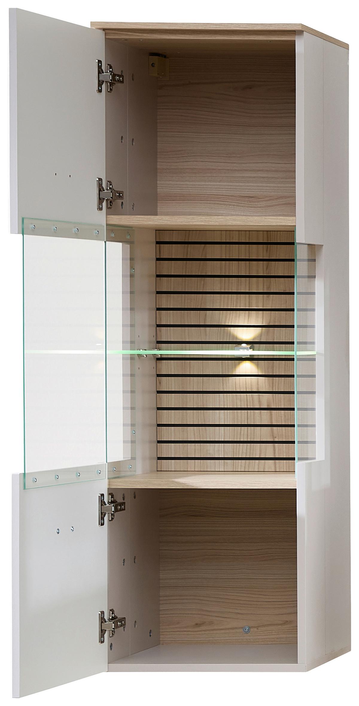 Hängevitrine Memphis Eichefarben/Kaschmir - Kaschmir/Eichefarben, MODERN, Holzwerkstoff/Metall (40/124/36cm) - Premium Living