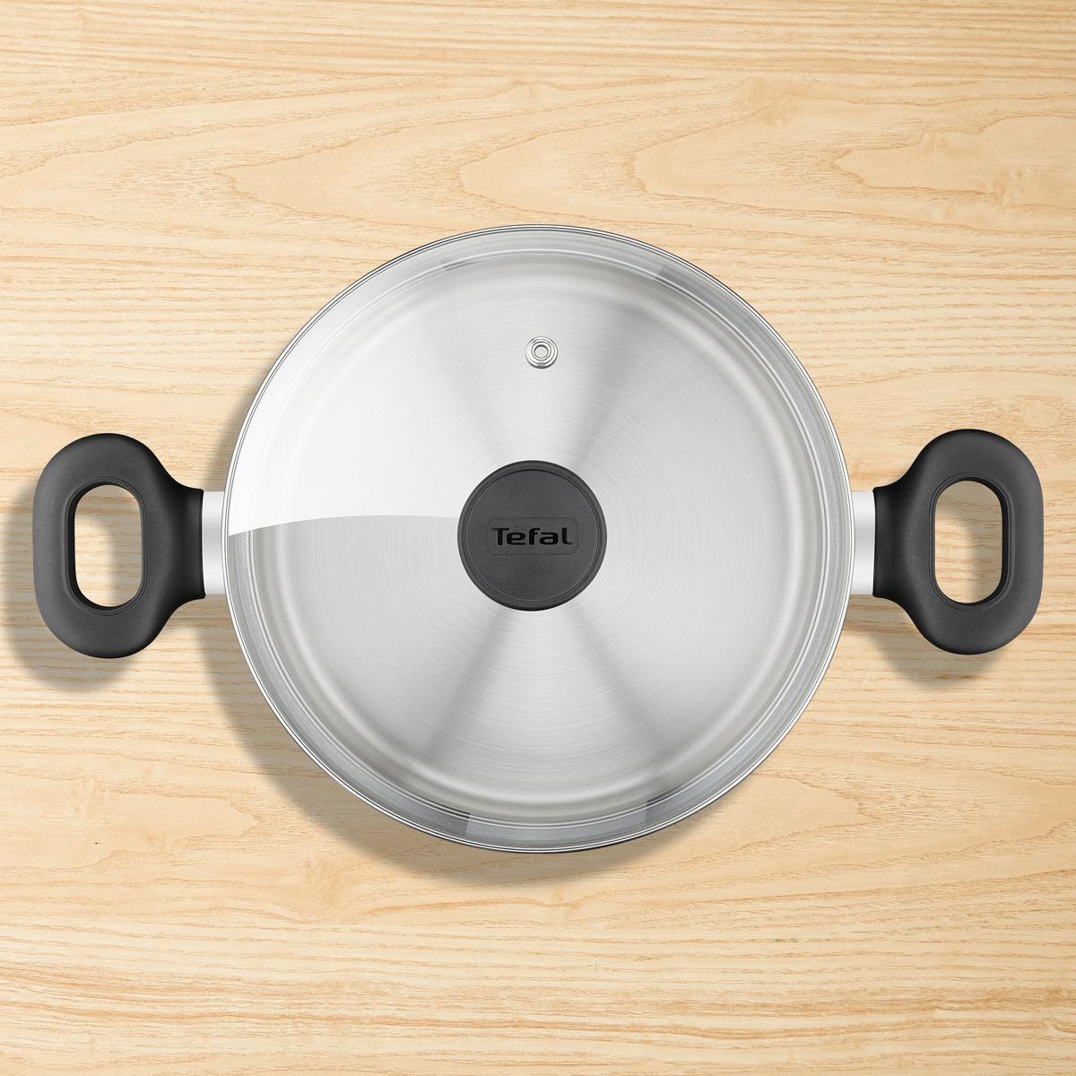 PATELNIA DO SERWOWANIA G74970 TEFAL - kolor stalowy, Basics, metal (38,7/10/25,6cm) - Tefal
