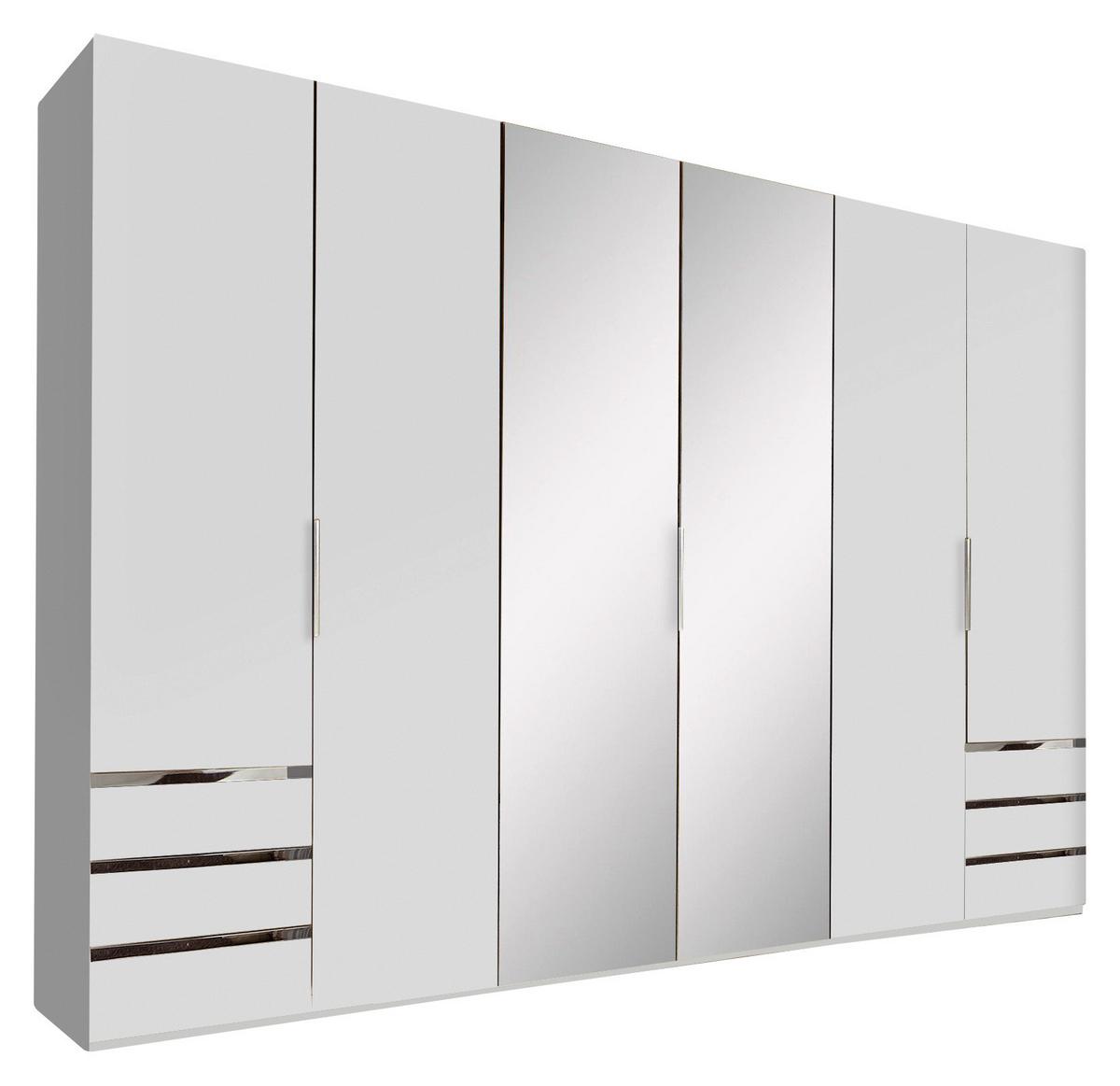 Ormar S Klasičnim Vratima Level 36a - bijela/srebrne boje, Moderno, staklo/drvni materijal (300/216/58cm) - Modern Living
