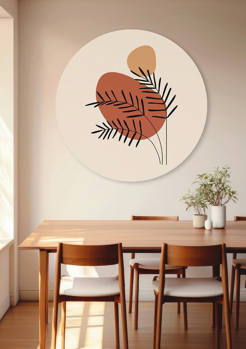 METALLBILD ABSTRACT PALM LEAVES - Koralle/Beige, Basics, Metall (120/0,3cm)