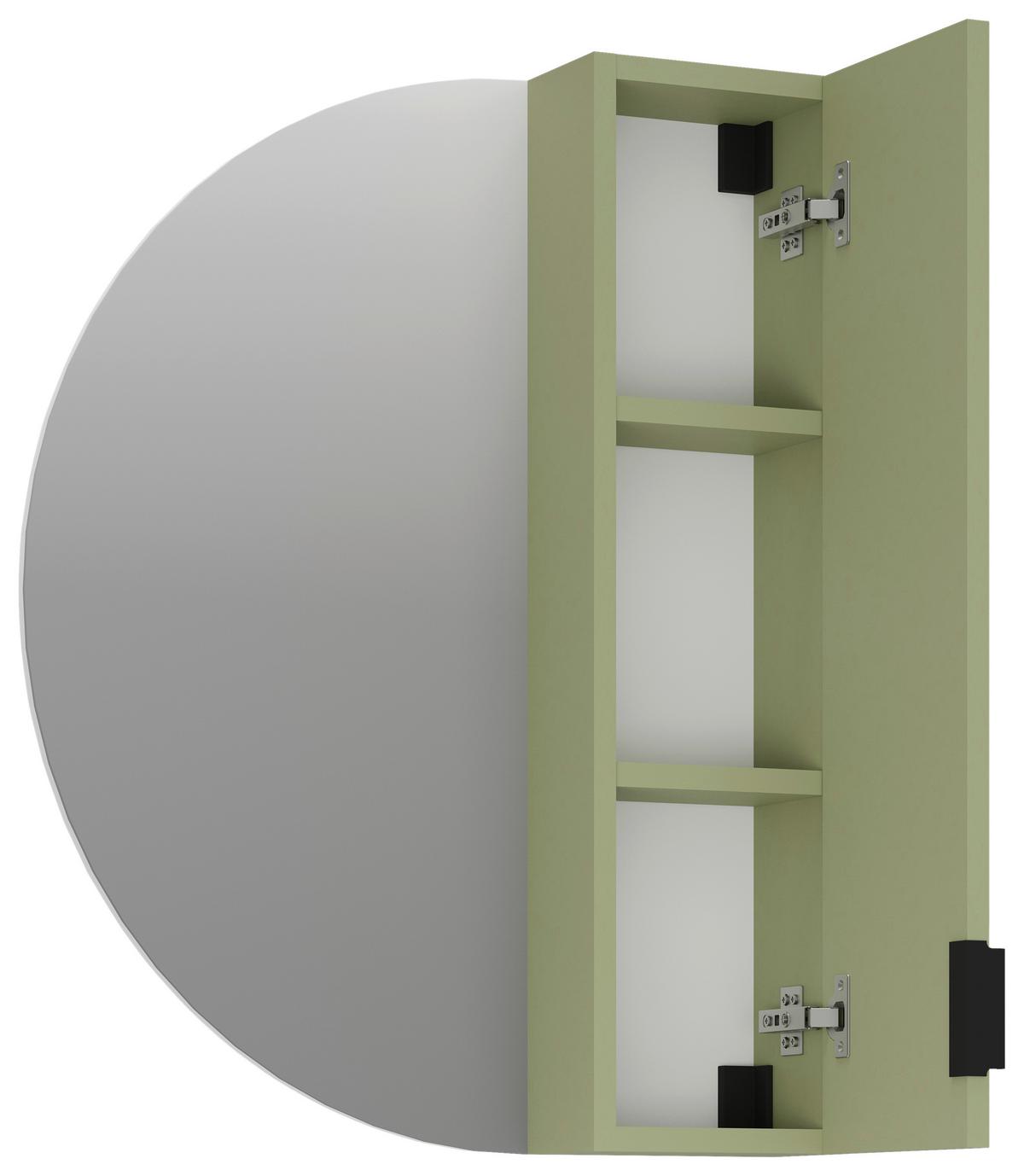 Spiegelschrank Napoli Salbeigrün - Salbeigrün/Schwarz, MODERN, Holzwerkstoff/Metall (60/80/20cm) - Mömax