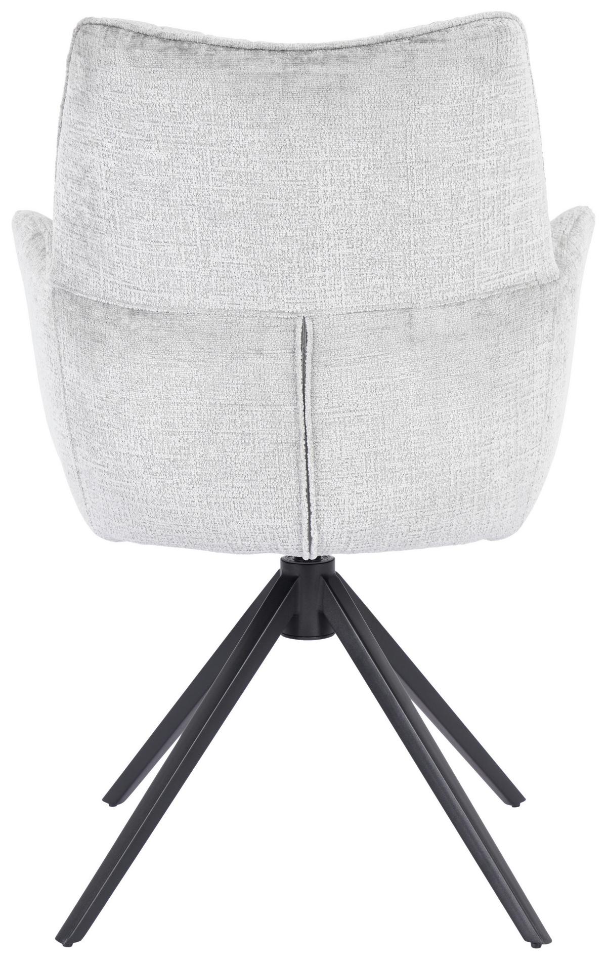 Scaun cu brate LUCIA - negru/gri, Lifestyle, metal/textil (62/90/64cm) - Premium Living