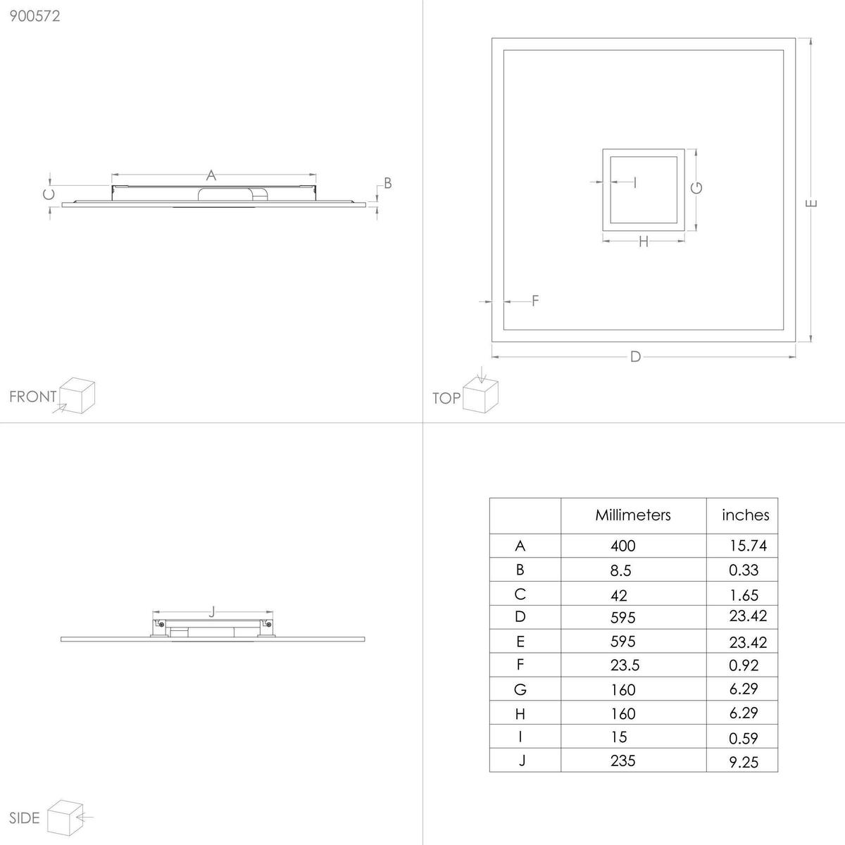 Deckenleuchte 900572_bordonara - Weiss/Schwarz, Basics, Kunststoff/Metall (59,5/59,5/5cm) - Eglo