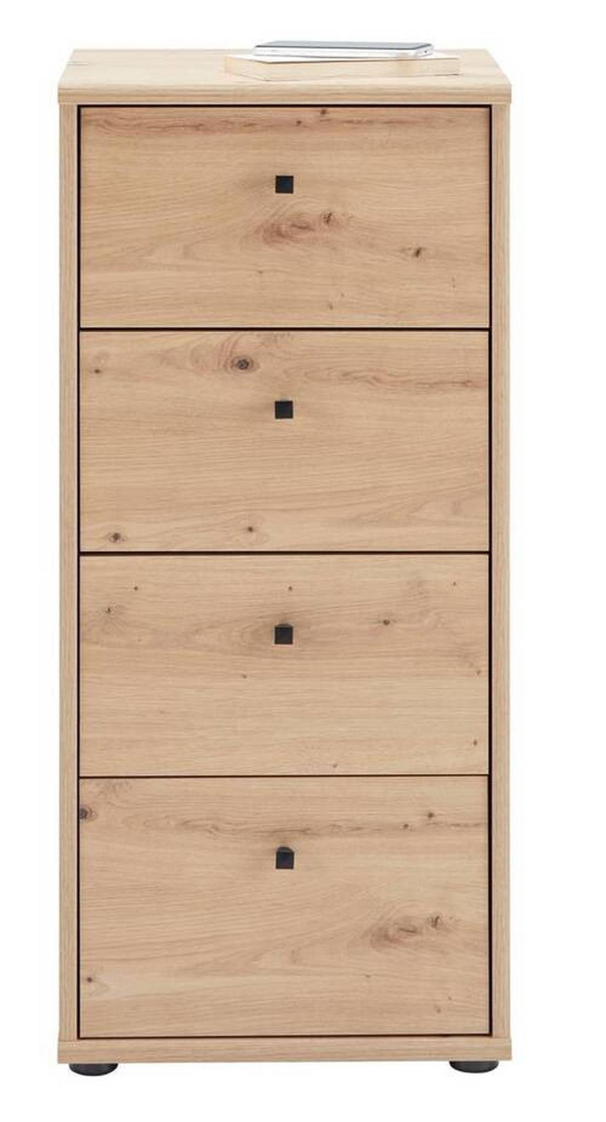 Komoda Tempra 2, Barva Hrasta - črna/hrast artisan, Konvencionalno, umetna masa/leseni material (38,6/85,5/34,8cm) - Mömax