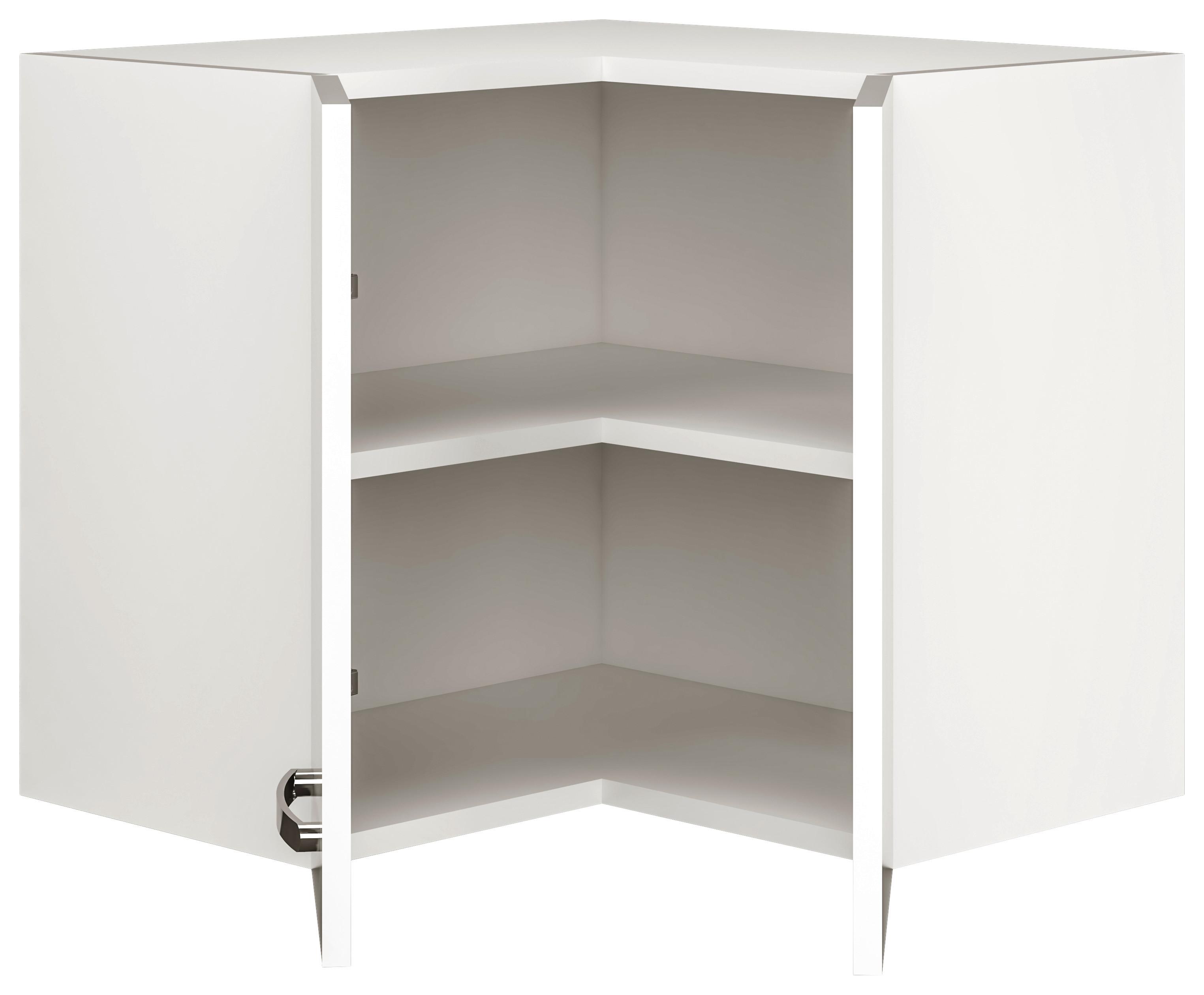 Kotna Zgornja Omarica Alba, Bela, Š. 60 Cm - barve nerjavečega jekla/bela, Moderno, kovina/leseni material (60/54,8/32cm) - FlexWell