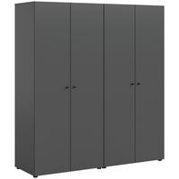 Drehtürenschrank DARWIN ca.160x176x51cm Anthrazit - Anthrazit/Schwarz, MODERN, Holzwerkstoff/Kunststoff (160/176cm) - MID.YOU