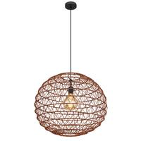 Hängeleuchte Senni max. 15 Watt - Dunkelbraun/Schwarz, Papier/Kunststoff (59/120cm) - Globo