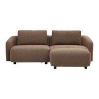 Wohnlandschaft Tiva Naturfarben - Schwarz/Braun, Modern, Holz/Textil (220/70/95cm) - Mömax
