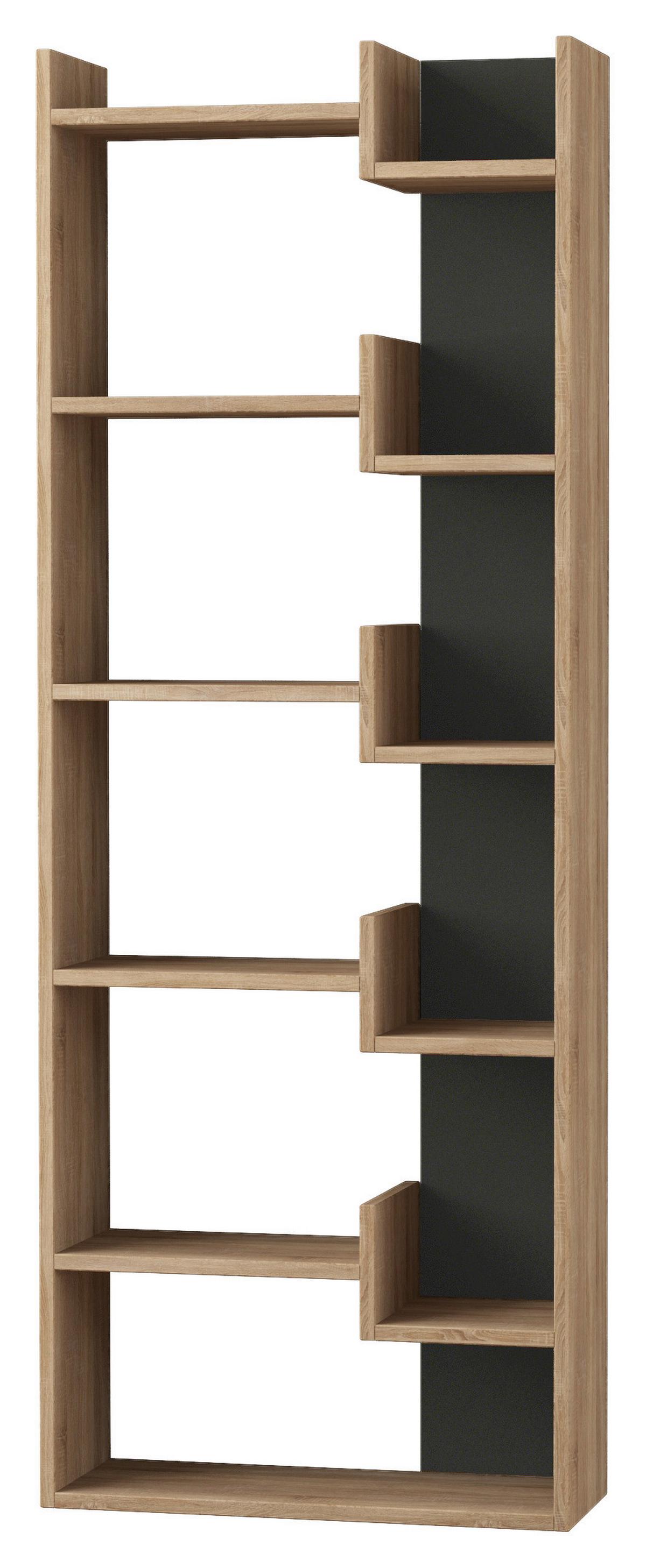 BÜCHERWAND OPPA BÜCHERREGAL - Eiche dunkel, Design, Holzwerkstoff (61/163/22cm) - Livetastic