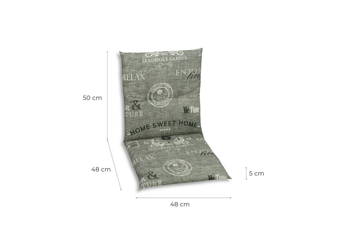 Sesselauflagenset Grau/Weiß, 6-teilig - Hellgrau/Weiß, KONVENTIONELL, Textil (48/5/98cm)