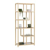 Etajeră BOSTON - culoare natur, Modern, sticlă/materiale naturale (77/180/34cm) - Modern Living