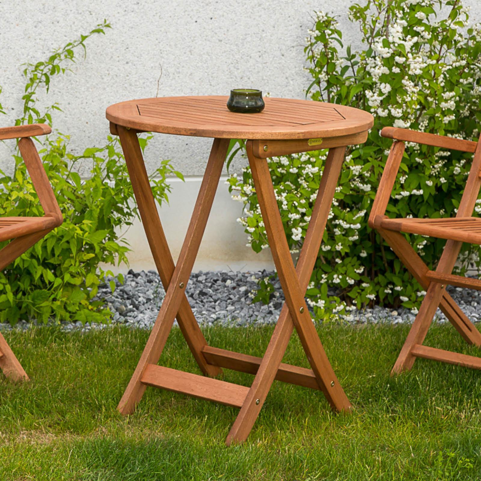 Gartenklapptisch Eukalyptus klappbar ca. 65x75x65cm - Naturfarben, KONVENTIONELL, Holz (65/75/65cm) - Gardenson