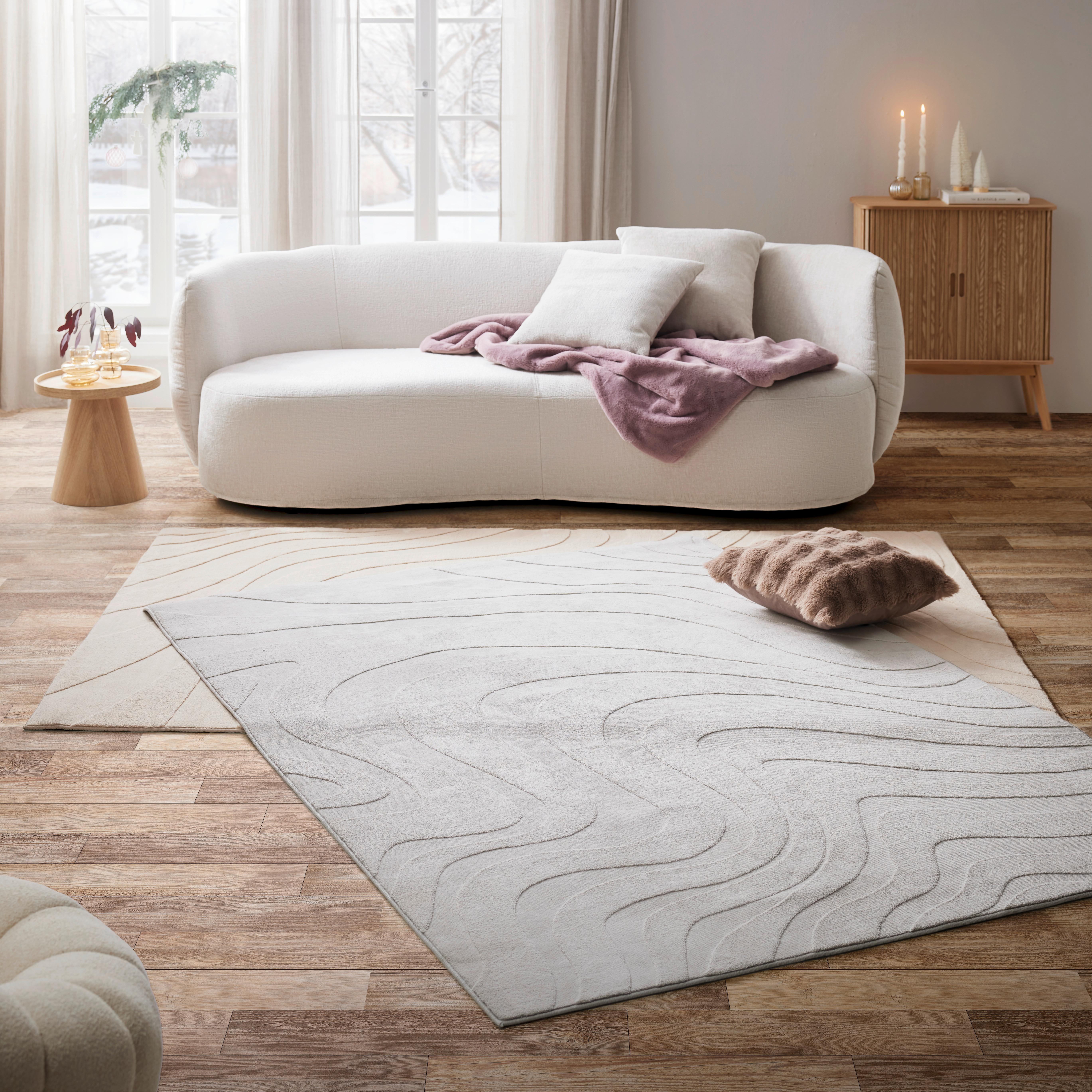 KUNSTBONT NEW WAVE 3 - Grijs, Modern, Vacht (160/230cm) - Mömax