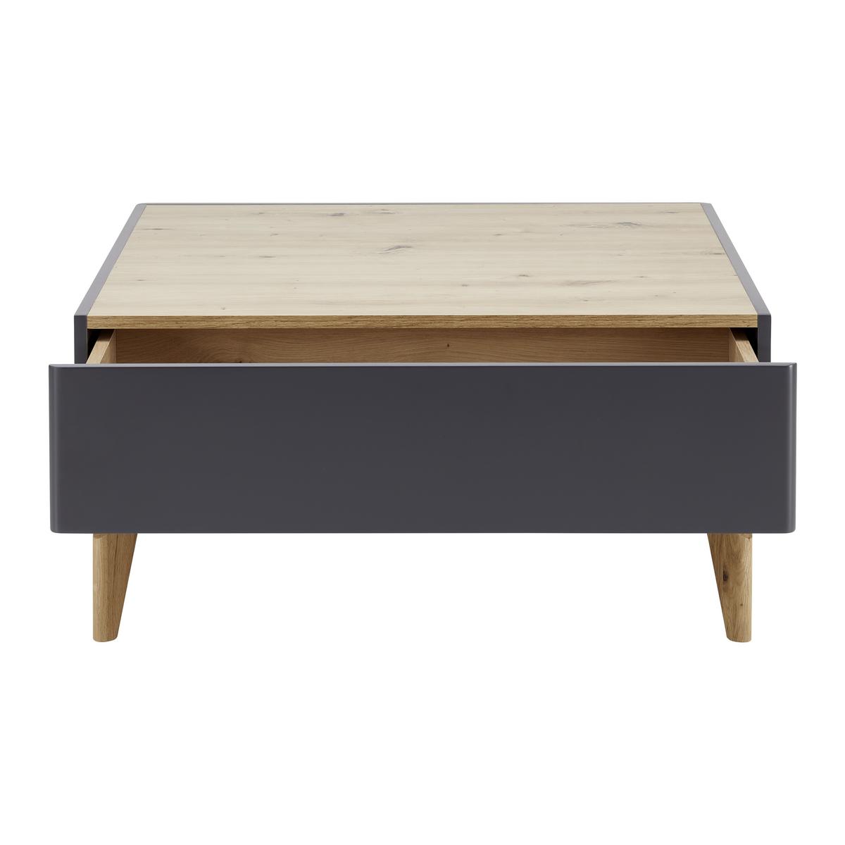Couchtisch Holz, quadratisch, "Fosco", Eiche - Eichefarben/Grau, Modern, Holz (80/80/38cm) - Bessagi Home
