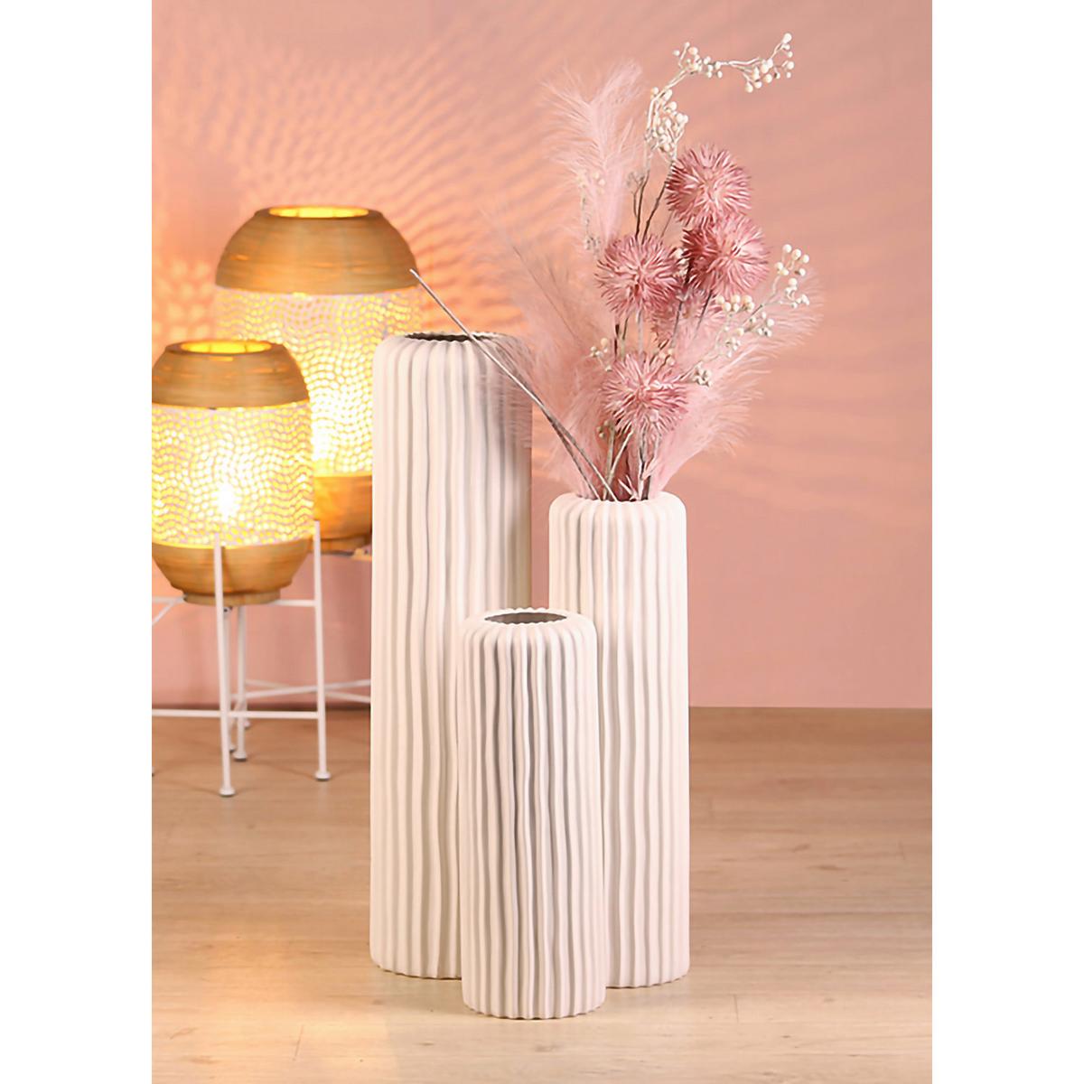 Vase Fjord Weiß - Weiß, Basics, Keramik (16/46/16cm)
