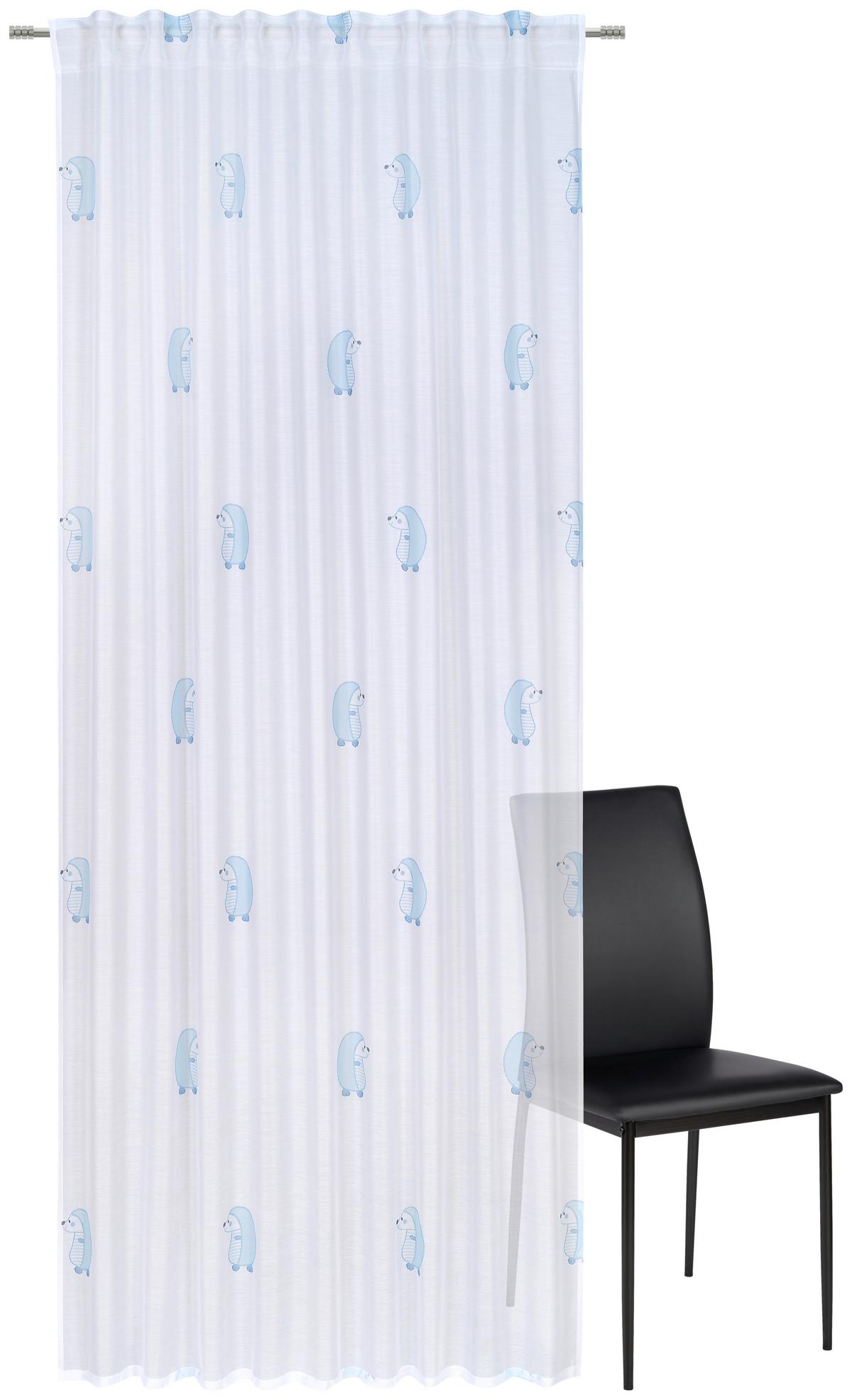 ZASŁONA DZIECIĘCA FIPS - niebieski/biały, Basics, tkanina (140/245cm) - Ben'n'jen