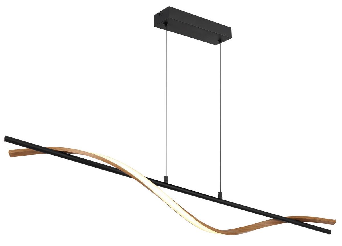 LED-DECKENLEUCHTE 67354H WATKINS - Weiss/Schwarz, Design, Kunststoff/Metall (115/14/17cm) - Globo