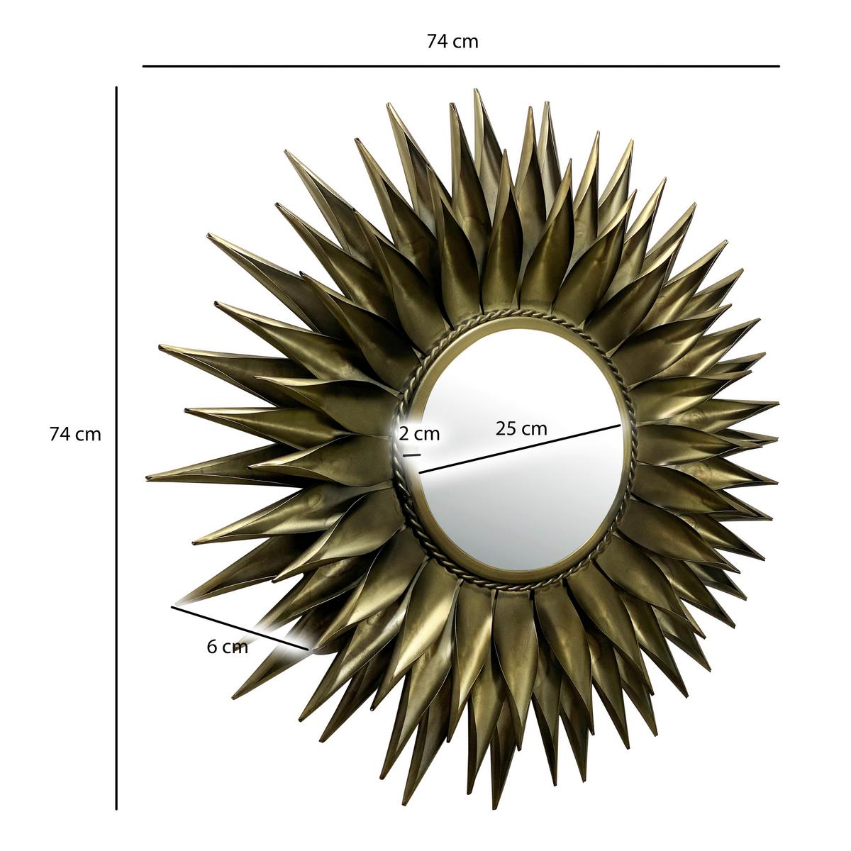 WANDSPIEGEL WL7.097 - Goldfarben, Design, Glas/Metall (74/74/6cm) - MID.YOU