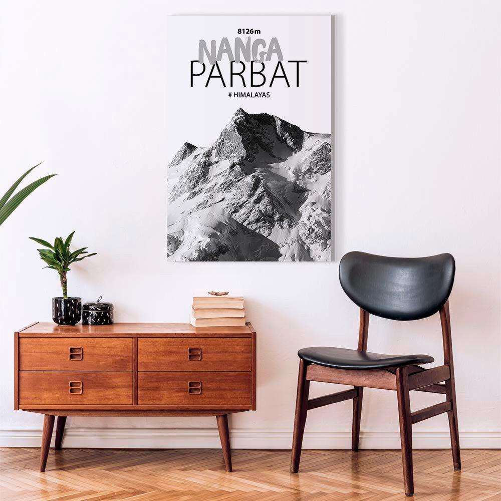Slika Na Platnu Nanga Parbat - črna/bela, Basics, tekstil/les (60/90/1.2cm) - artgeist