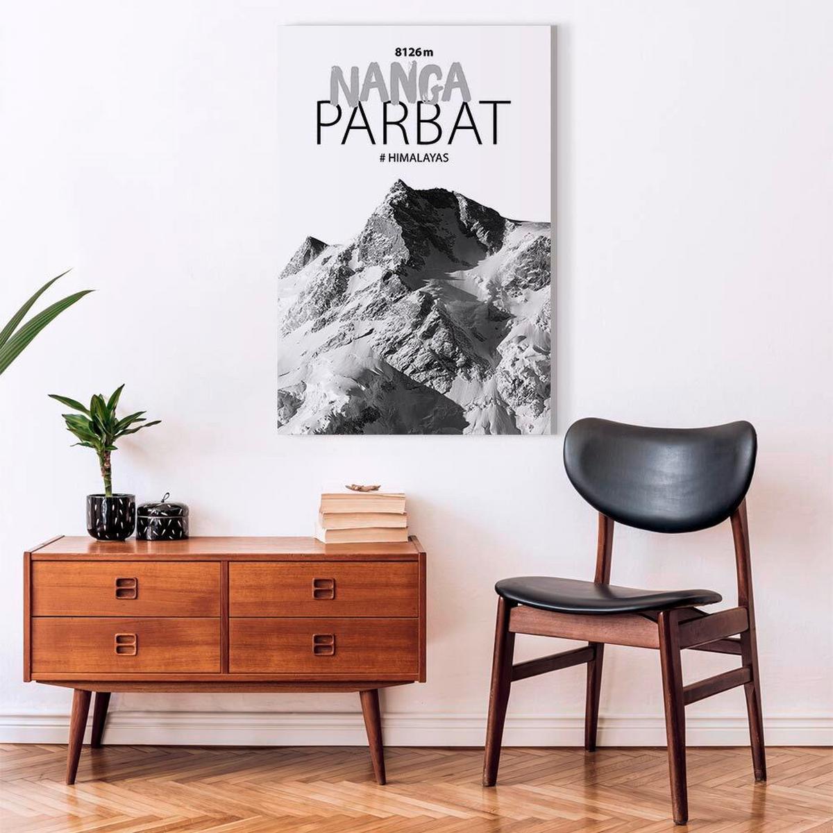 Slika Na Platnu Nanga Parbat - črna/bela, Basics, tekstil/les (60/90/1.2cm) - artgeist