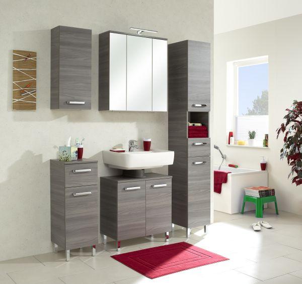 Unterschrank "Soltau" , grau - Chromfarben/Grau, KONVENTIONELL, Holzwerkstoff/Kunststoff (30/81/33cm) - MID.YOU