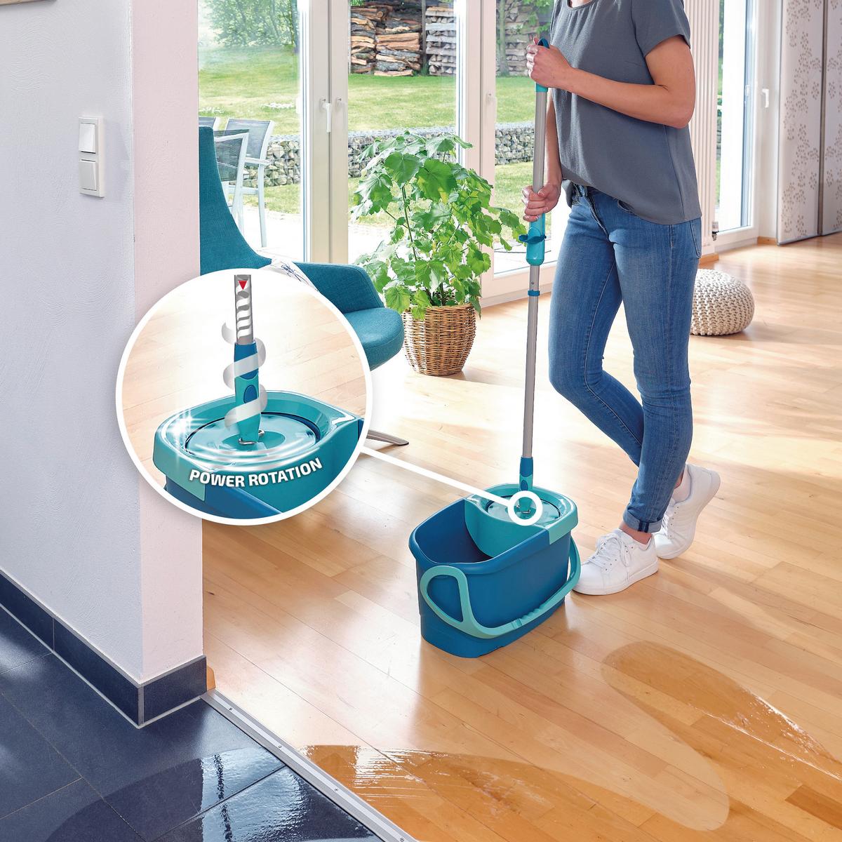 Felmosószett Leifheit Clean Twist Disc Mop - fehér, textil/fém (26/46/26cm) - Leifheit