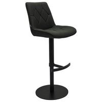 STOŁEK BAROWY HENRY - czarny, Design, metal/tkanina (44/97-114,5/54,5cm) - Novel