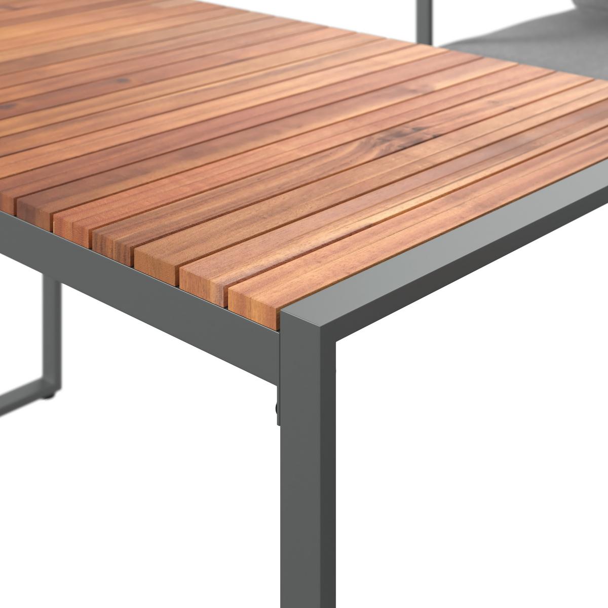 Lounge Garnitura Luzern, Siva, Akacija, 5-Delno - siva/naravne barve, Moderno, kovina/tekstil (190/190cm) - Beldano