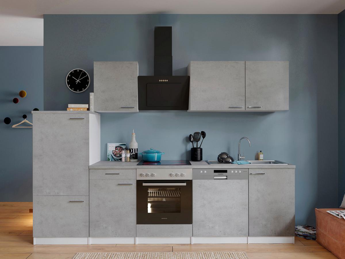 Kuhinjski Blok Z Aparati Malia, 280cm - barve nerjavečega jekla/siva, Basics, kovina/leseni material (280cm) - Respekta