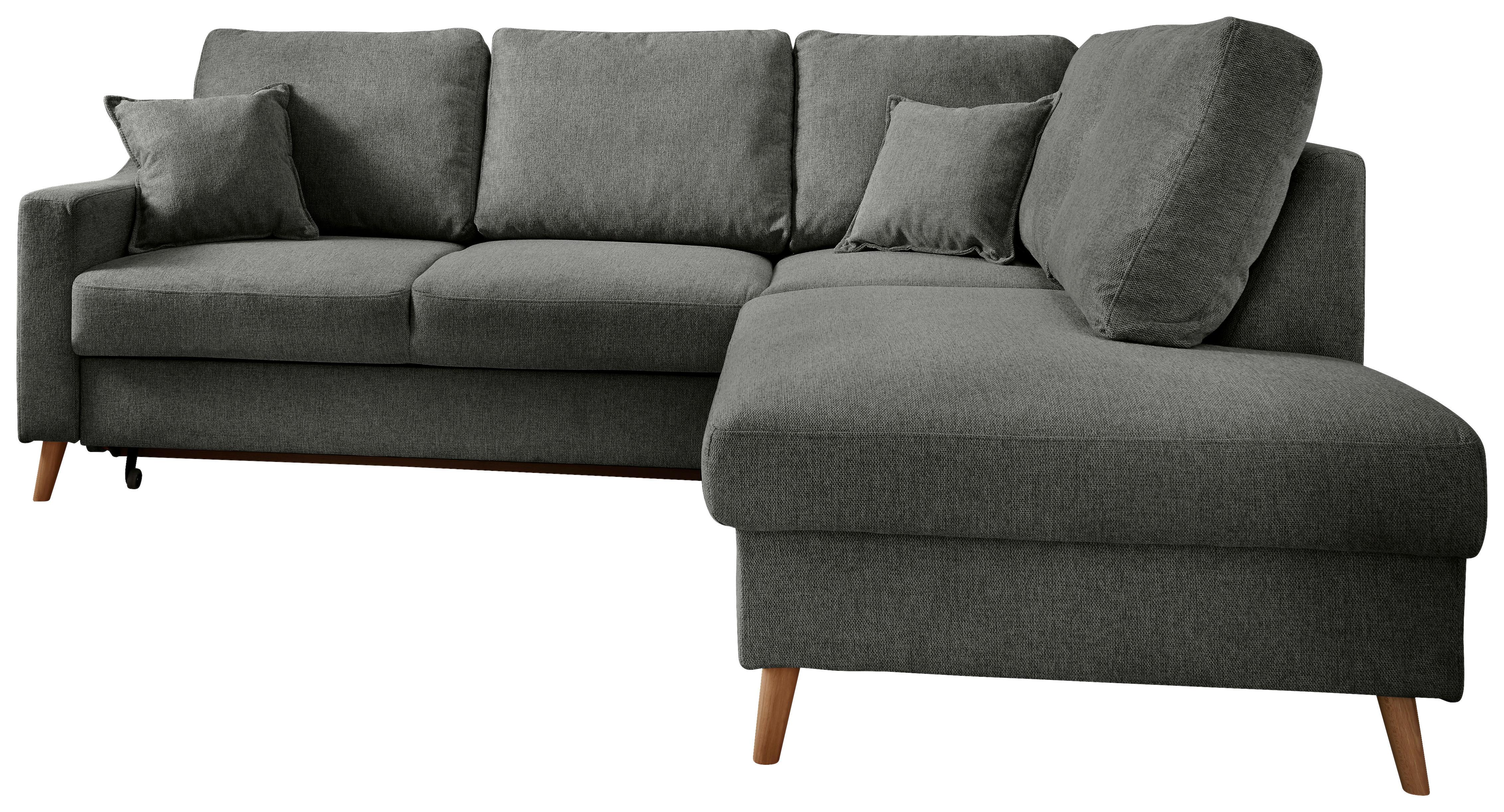 Wohnlandschaft Valentina Anthrazit Struktur - Anthrazit/Naturfarben, KONVENTIONELL, Holz/Textil (230/200cm) - P & B