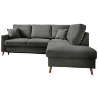 Wohnlandschaft Valentina Anthrazit Struktur - Anthrazit/Naturfarben, KONVENTIONELL, Holz/Textil (230/200cm) - P & B