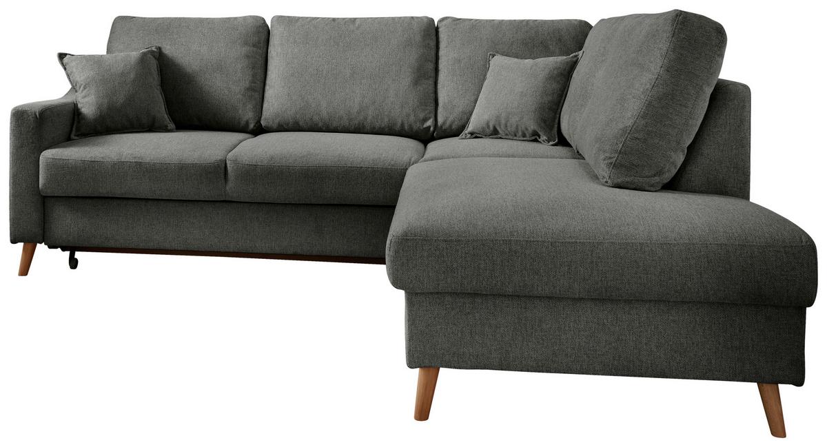 Wohnlandschaft Valentina Anthrazit Struktur - Anthrazit/Naturfarben, KONVENTIONELL, Holz/Textil (230/200cm) - P & B