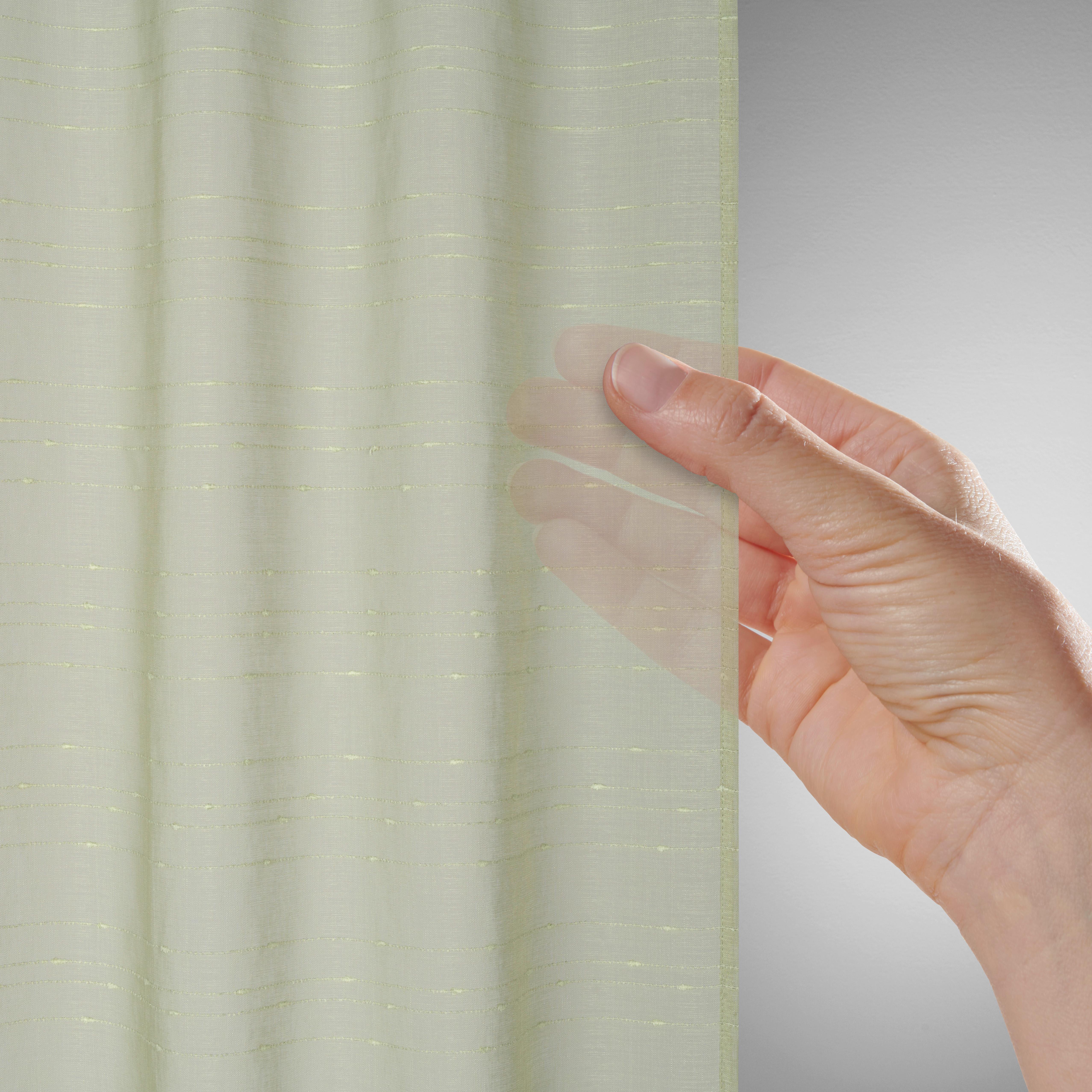 Zavesa Z Zankami Ida - zelena, Konvencionalno, tekstil (135/245cm) - Based