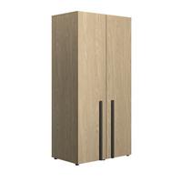 Omara S Klasičnimi Vrati Nael, Barva Hrasta, Črna - črna/barve hrasta, Basics, leseni material (100/200/60cm)
