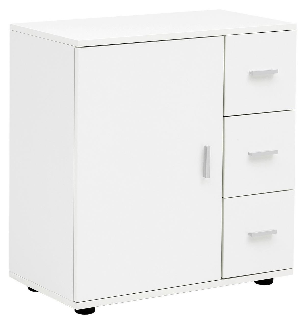 Spodnja Omarica Weiss - srebrne barve/črna, Basics, kovina/umetna masa (60/65,5/33cm) - MID.YOU