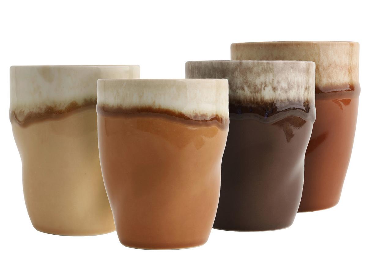 Set Skodelic Squeezy Mocha, 4-Delni - krem barve/umazano rjava, Basics, keramika (11/8cm) - Creatable