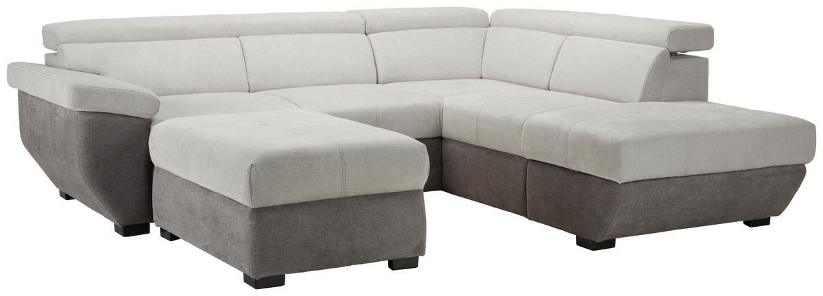 Wohnlandschaft Speedway in Grau - Schwarz/Grau, MODERN, Kunststoff/Textil (262/95/224cm) - Mömax