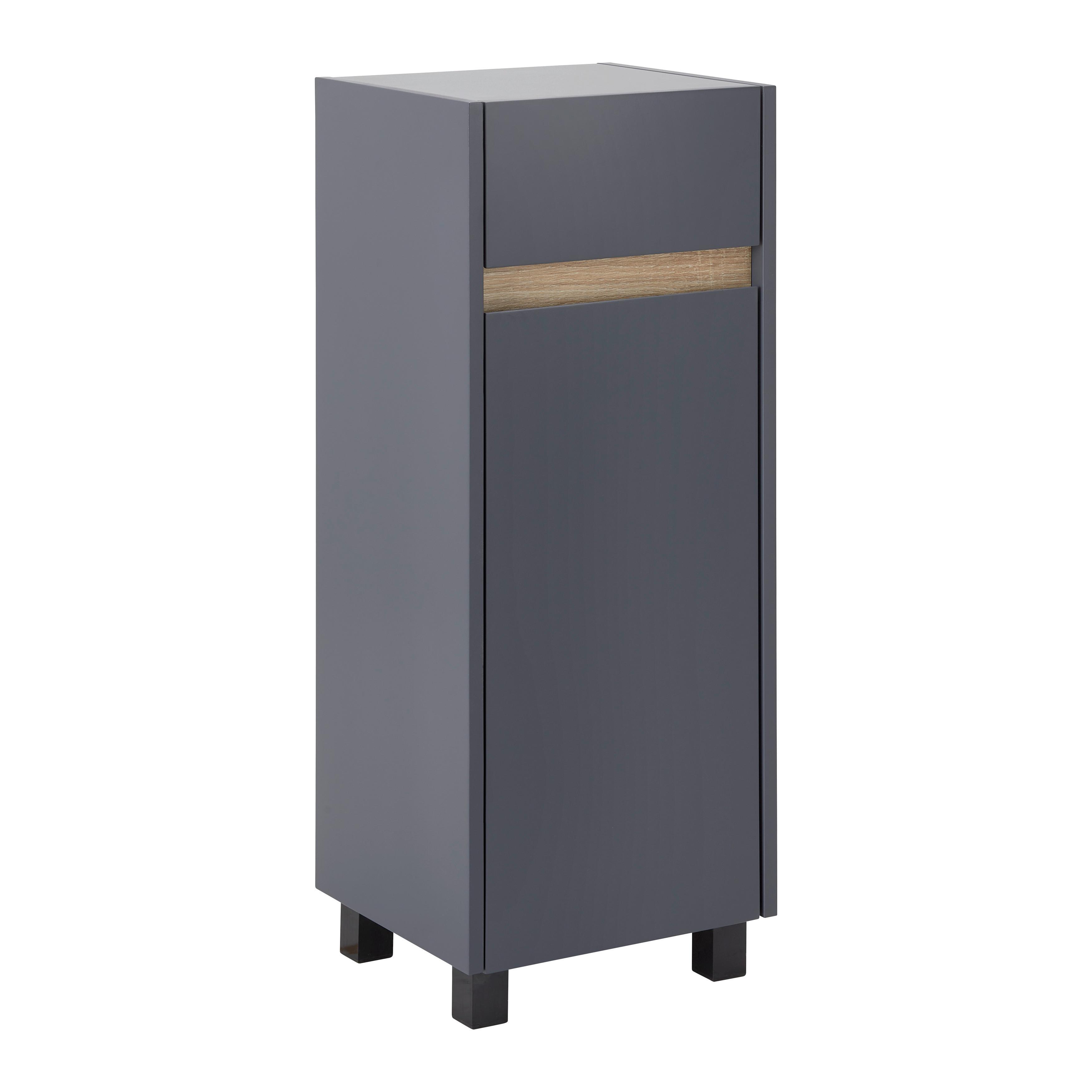 Unterschrank Massimo Dunkelgrau ca. 33x85x30 cm - Dunkelgrau/Silberfarben, MODERN, Kunststoff (33/85/30cm) - Bessagi Home