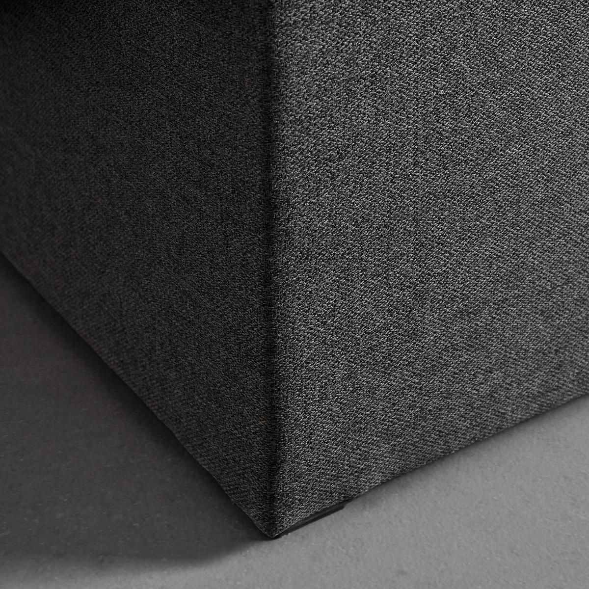 Boxbett 140x200 cm, "Rosa", grau, mit Topper - Dunkelgrau/Schwarz, MODERN, Holz/Holzwerkstoff (146/103/205cm) - Bessagi Home