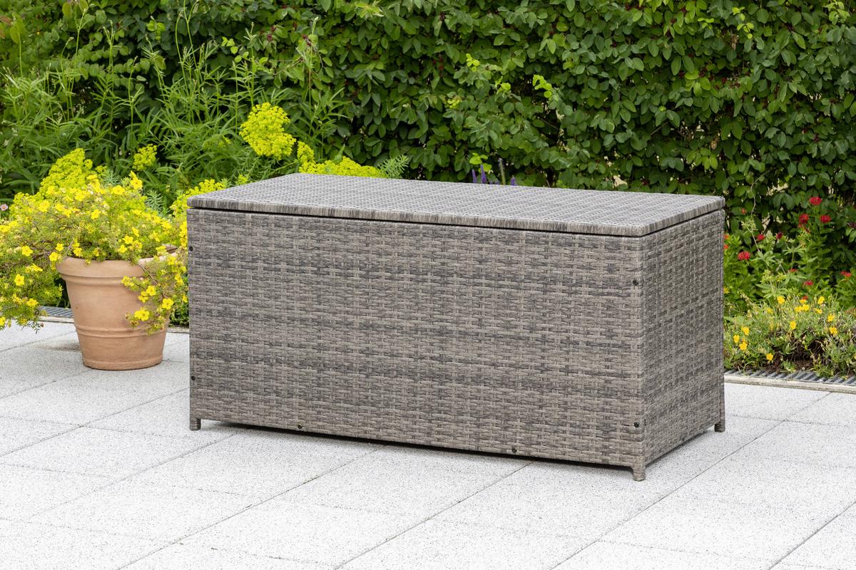 KISSENBOX KISSENBOX - Grau, KONVENTIONELL, Kunststoff/Metall (123/54/60cm) - Gardenson