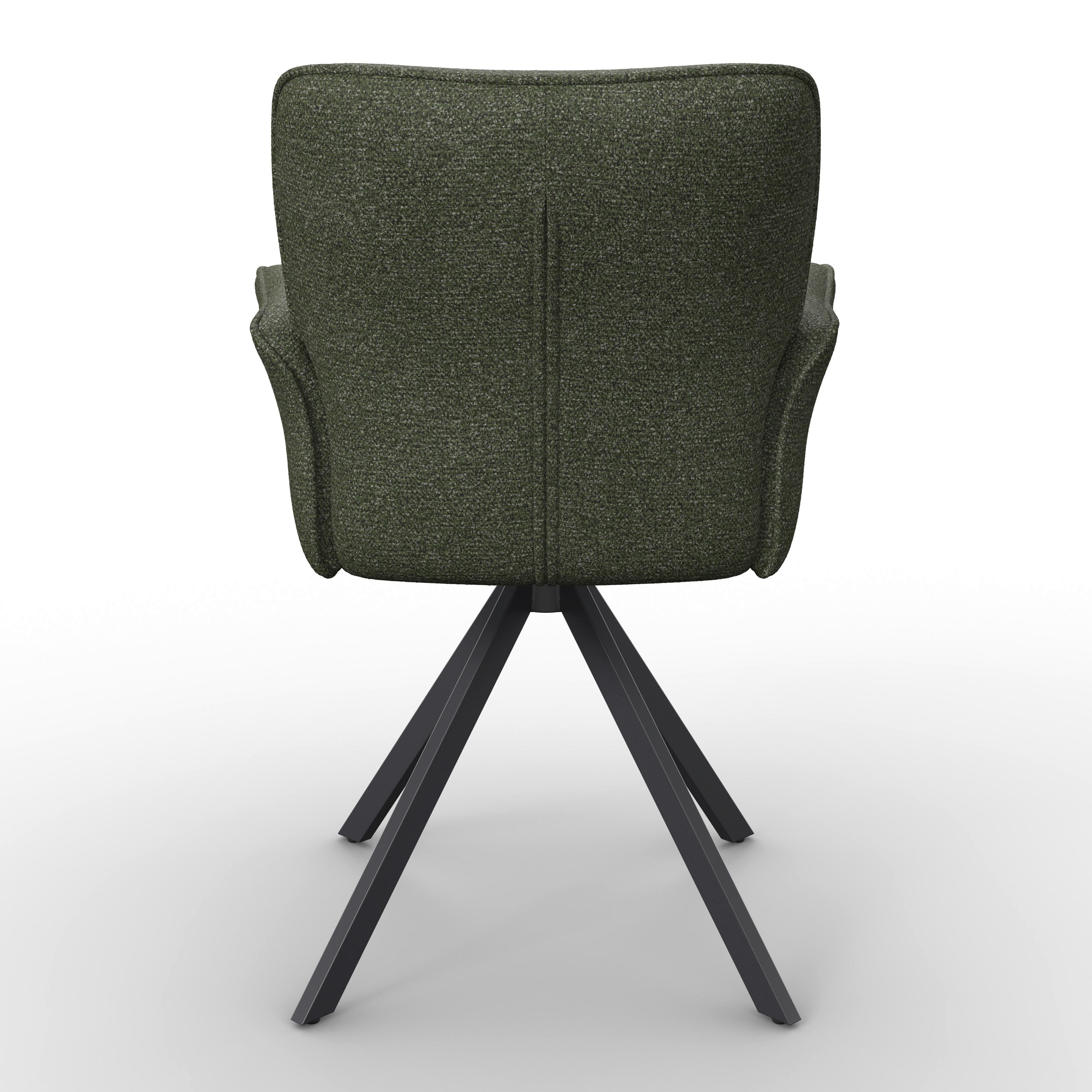 STOL MED ARMSTÖD TESS - grön/svart, Modern, metall/trä (64/90/63cm) - Bessagi Home