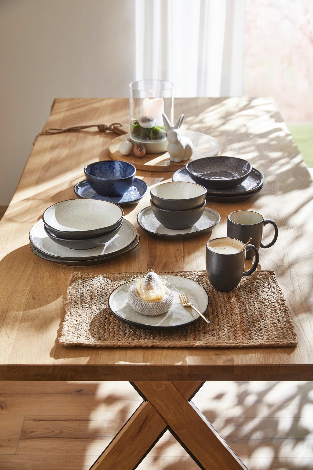 SERWIS OBIADOWO-ŚNIADANIOWY SØREN IVORY - kremowy, Trend, ceramika - Novel