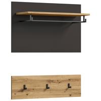 Garderobenpaneel Canu ca.80x73x27cm Eiche Dekor - Eichefarben/Dunkelbraun, KONVENTIONELL, Holzwerkstoff (80/73/27cm) - MID.YOU